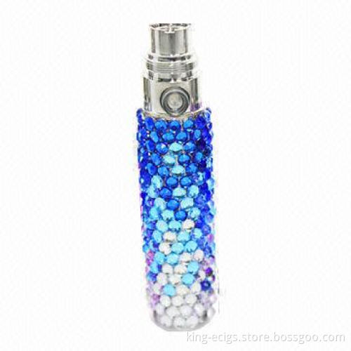 Hot luxury crystal ego battery in gift box for e-cigs in capacity of 650mAh, 900mAh, 1100mAh